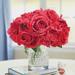 House of Hampton® Hydrangeas & Roses Floral Arrangement in Vase Fabric in Red | 11 H x 6 W x 6 D in | Wayfair FE880A0E40B5493D9D895EEB127AB146