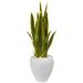 Bay Isle Home™ 33" Artificial Snake Plant in Planter Silk/Plastic/Stone in Gray | 33 H x 12 W x 12 D in | Wayfair E996D6E4276F451FB11238808EB42390