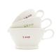 Keith Brymer Jones KBJ-0230 Word Range Measuring Cup Set, Porcelain, 236.59 milliliters, White