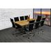 Symple Stuff Rectangular Conference Table & Chair Set Wood/Metal/Solid Wood in Black | Wayfair SYPL4339 43986882