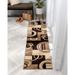 Brown/White 24 x 0.5 in Indoor Area Rug - Ebern Designs Shaliya Abstract Area Rug in Brown/Beige | 24 W x 0.5 D in | Wayfair