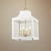 Mitzi Leigh 16" Wide Aged Brass and White 4-Light Pendant