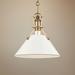 Painted No.2 9 1/2"W Brass Mini Pendant with Off-White Shade