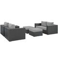 Sojourn 5 Piece Outdoor Patio Sunbrella® Sectional Set EEI-1879-CHC-GRY-SET