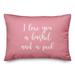 Ebern Designs The Lyell Collection I Love You A Bushel & A Peck Throw Pillow Polyester/Polyfill blend in Pink | 14 H x 20 W x 1.5 D in | Wayfair