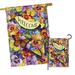 Breeze Decor Pansies w/ Butterflies Garden Friend 2-Sided Polyester 40 x 28 in. Flag Set in Black/Gray/Orange | 40 H x 28 W in | Wayfair