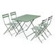 Salon de jardin bistrot pliable - Emilia rectangulaire vert de gris - Table 110x70cm avec quatre