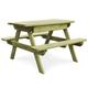 vidaXL Children's Picnic Table with Benches 90x90x58 cm Impregnated Pinewood