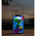 Plow & Hearth Mosaic Hummingbird Solar Decorative Lantern Resin/Plastic/Metal | 14.75 H x 6 W x 3.75 D in | Wayfair 54727