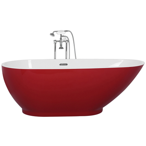 Badewanne Rot Freistehend 173 x 82 cm Walnussform Modern