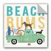 Dovecove Beach Bums Truck I Square Removable Wall Decal Vinyl in White | 36 H x 36 W in | Wayfair DE349D62BBAC4F099397F4D49D252F83