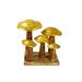 Millwood Pines Vicksburg Aluminum Mushroom on Wood Sculpture Metal in Yellow | 7.6 H x 5.6 W x 5.6 D in | Wayfair F49E5A38861049E3ACA27F99E1D75E21