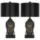 Safavieh Addison Lampe, Polyester, Polyresin, Schwarz