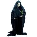 Europalms Halloween Figur Skelett formbar | Stehendes Skelett im schwarzen Umhang | Individuell zu biegen