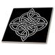 3dRose CT 44278 _ 4 weiß Keltisches Design auf Einem schwarzen Background-Ceramic Fliesen, 12 Zoll