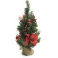 Festive Mini-Weihnachtsbaum mit Poinsettie warmrot