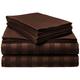 Eleganten Komfort 1500 Fadenzahl – Damast Stripes- Ägyptische Qualität Luxuriös seidig weich Falten & farbbeständige 4 PC-Bettlaken-Set, Deep Pocket bis 40,6 cm – Queen Schokolade