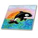 3dRose CT 5729 _ 1 Killer Whale-Ceramic Fliesen, 4-Zoll