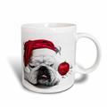 3dRose Schlafen Bulldog in a Santa Hat Christmas Card Photo von Esther Matheus Tasse, 15 oz, Keramik, Mehrfarbig, 11,43 x 8,45 x 12,7 cm