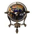 Unique Einzigartige Kunst 33 cm hoch Tisch Top Lapislazuli blau Ocean Edelstein World Globe mit Silber Stativ Ständer
