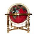 Unique Einzigartige Kunst 33 cm hoch Tisch Top Rot Ocean Edelstein World Globe mit Gold 4 Bein Ständer