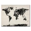 Trademark Fine Art Abstrakt Karte der Welt Kunstdruck auf Leinwand von Michael Tompsett, grau, 18 by 24-Inch