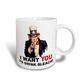 3dRose, Uncle Sam – I Want You to, My House Attitude T-Tasse aus Keramik, 443 ml, Keramik, Weiß, 15,2 x 12,7 cm 8.4499999999999993
