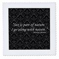 3dRose QS 162253 _ 4 Sex ist Teil der Natur. Mit der Natur Ich Marilyn Monroe Quote-Quilt Platz, 12 von 12 Zoll