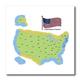 3dRose HT 46642 _ 3 Karte und Flagge der USA mit Alle der Vereinigten Staaten von Amerika mit 2 Brief Post ID – Eisen auf Wärmeübertragung, 10 von 25,4 cm für weiß Material