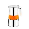 BRA Espressokocher Chrom, orange 6 Tassen