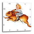 3dRose DPP 165394 _ 2 Kind Riding A Große Kaninchen Wanduhr, 13 von 33 cm