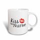 3dRose Humorvolle Funny Krankenschwestern Tag Gifts-Flirty rot Lippenstift Mark Kisses-Cheeky Fun Tasse, Keramik, weiß, 11,43 x 8,45 x 12,7 cm