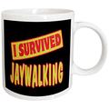 3dRose Ich überlebte JAYWALKING Survial Stolz und Humor Design Tasse, 15 oz, Keramik, weiß, 11,43 x 8,45 x 12,7 cm