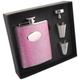 Visol"Viper Schlangenleder Design Edelstahl Flachmann, 6-ounce, Pink Geschentkset mit 2 Tassen rose