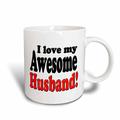 3dRose I Love My Awesome Husband Magic, Kaffeebecher, Keramik, Rot, 10.16 cm x 7,62 x-Uhr