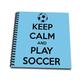 3dRose Keep Calm and Play Fußball, Blue-Memory Buch 12 Zoll (DB 171940 _ 2), 30,5 x 30,5 cm