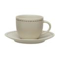 Avet Spain Tassen für Kaffee-Set mit Teller, Steingut 6.8x6.86x6 cm cremefarben