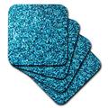 3dRose CST 112887 _ 1 blau Faux Glitzer Foto von glitzernden Textur Sieht aus wie Glitzernde Bling Sparkles Aber ist matt Soft Untersetzer (Set von 4)