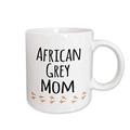 3dRose Tasse 154032 _ 2 Graupapageien Parrot Mom Bird Lover Exotic Pet Inhaber für Ihre Text mit Vogel Spuren Keramik Tasse, 15-Ounce