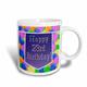 3dRose mit-Banner Happy Birthday, verwandelt Tasse, Keramik, Schwarz/Weiß, 10,16 x 7,62 x 9,52 mm
