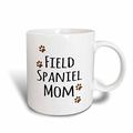 3dRose Field Spaniel Hund Mom Breed-Brown Muddy Pfoten Prints-Doggy Lover-Pet Inhaber Mama Love Tasse, Keramik, weiß, 11,43 x 8,45 x 12,7 cm
