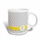 3dRose Namen Buchstabe z-Monogrammed Vierpass-Pattern-Personalized gelb grau Tasse, Keramik, Grau, 11,43 x 8,45 x 12,7 cm