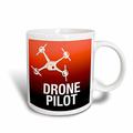 3dRose Drohne mit UAV Pilot-Magic, Kaffeebecher, Keramik, Schwarz/Rot, 10.16 cm x 7,62 x-Uhr