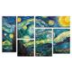 Markenzeichen Fine Art Sternennacht von Vincent Van Gogh (6 Panel Set)