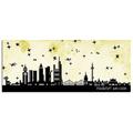 Dsign24 EG312500807 HD Echt-Glas Bild, City Skyline Frankfurt Am Main Sterne, 125 x 50 cm, gelb