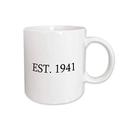 3dRose Tasse 161339 _ 2 in 1941 gegründet Persönlichen Geburt Jahr Personalisierte Jahr Sie geboren wurden Schwarz Text Tasse aus Keramik, 15-Ounce, weiß