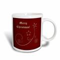 3dRose Merry Christmas auf Elegante Schneeflocken und Sterne Tasse, Keramik, rot/Gold, 11,43 x 8,45 x 12,7 cm
