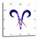 3dRose Widder Star Sign-ram Sternzeichen Glyph-Astrological Sternzeichen Symbol 25,4 cm (DPP 202146 _ 1), 10 x 10 Wanduhr