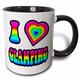 3dRose Groovy Hippie Regenbogen-Ton, Herz, Liebe und Glamping-Two Kaffeebecher, Keramik, Schwarz, 10.16 cm x 7,62 x-Uhr