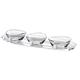 Vidivi Vetri delle Venezie Papaya 67262 Papaya Antipasti-Set, 3 Schalen und 1 Tablett oval aus Glas, transparent